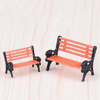 

2pcs Mini Chair Bench Home Decor Miniatures Fairy Garden Ornaments Figurines Toys DIY Aquarium/Dollhouse Accessories Decoration