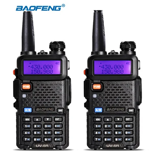 2 шт Baofeng UV-5R Двухдиапазонная рация UHF VHF радио связь UV5R портативная Рация Набор Baofeng 5R радиоприемники черный - Цвет: balck