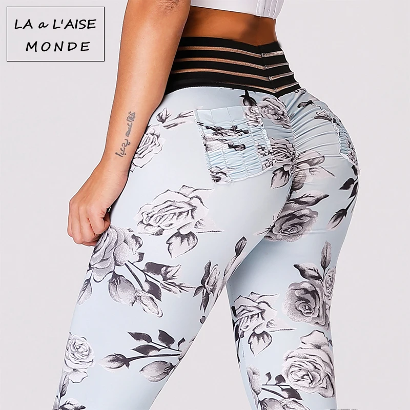 

Women's Push Up Floral Booty Scrunch Sport Leggings For Fitness Women Gym Leggings Sportswear Woman Gym High Waist Yoga Pants