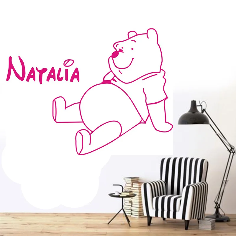 POOMOO Wall Decals Winnie The Pooh Bear personalized children vinyl wall stickers Art Decal Home