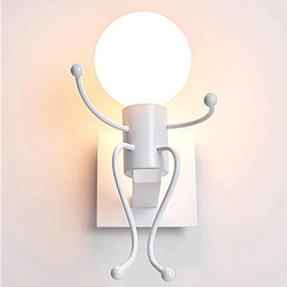 

Iron Mordern Wall Lamp Indoor Bedroom Wall Decor Lamps Creative Simple Style for Bathroom Living Room