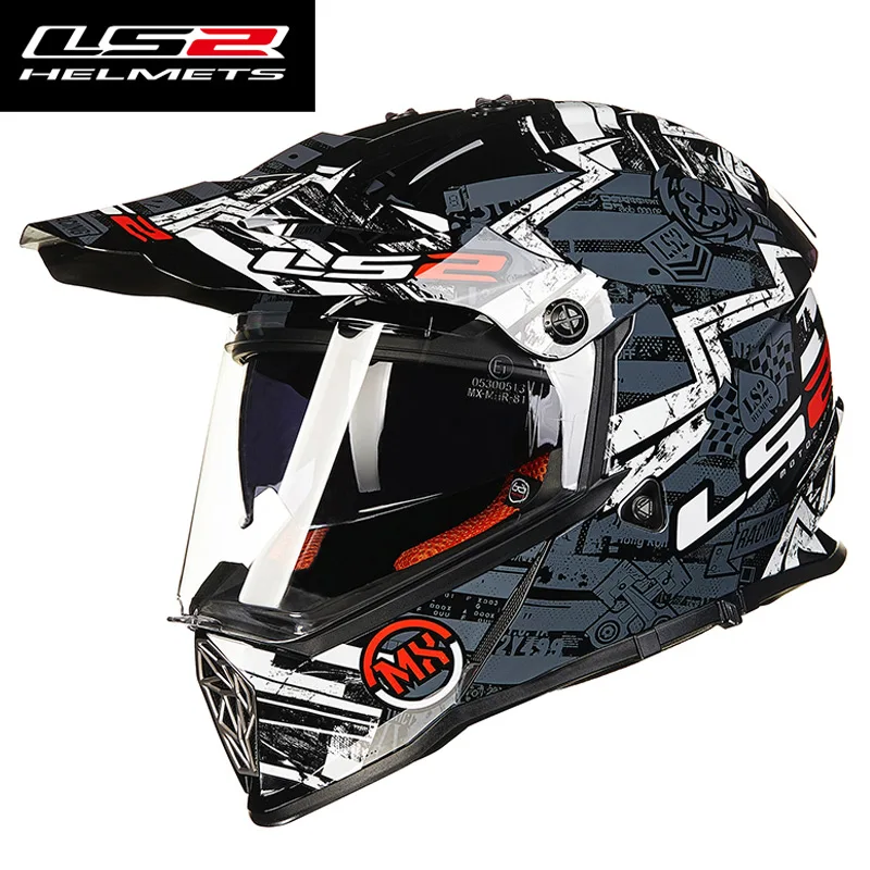 

LS2 MX436 Pioneer Trigger motorcycle Helmet Adult Off Road racing Helmet with sunshield man moto dual lens motocross helmets