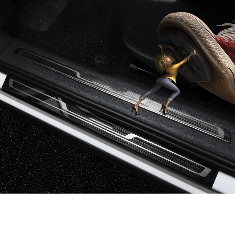 

For Tiguan Second Generation 2017 2018 Door Sill Stainless steel welcome Pedal Car Sticker Decorative accessories Car styling