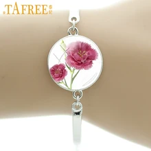 TAFREE очаровательные свадебные розовые гвоздики стеклянный камень женщины браслет красота цветок благословение представляет для винтажное ожерелье мама E724