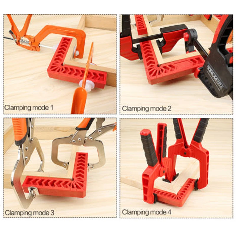 DWZ 4Pcs 90 Degree Plastic L Shape Corner Clamping Square Right Angle Clamps Ruler