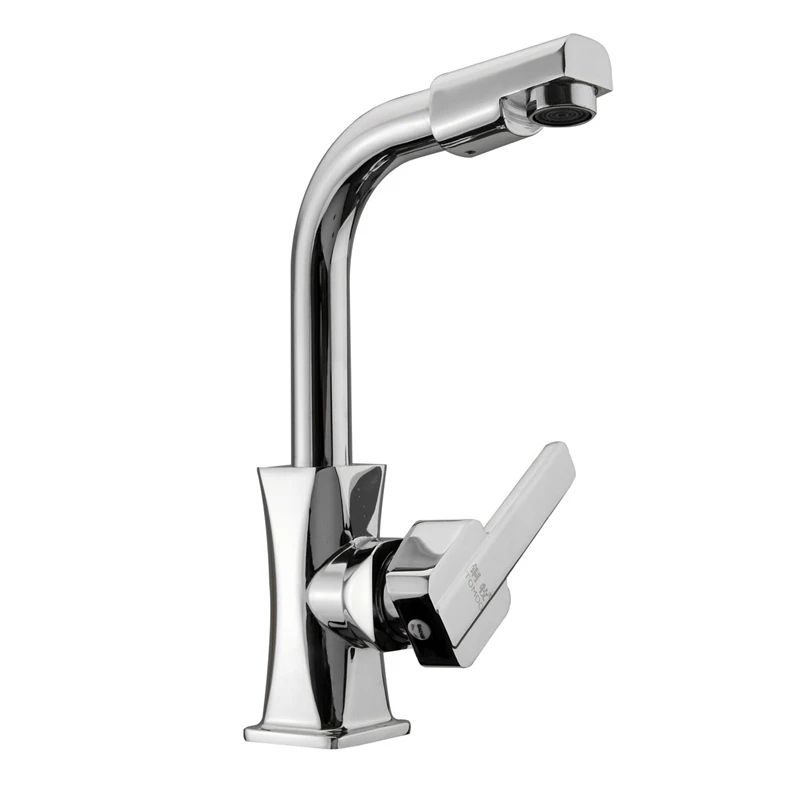 Xueqin Copper Flexible Chrome Brass 360 Rotation Kitchen Sink Single Lever Faucet Mixer Tap Silver Single