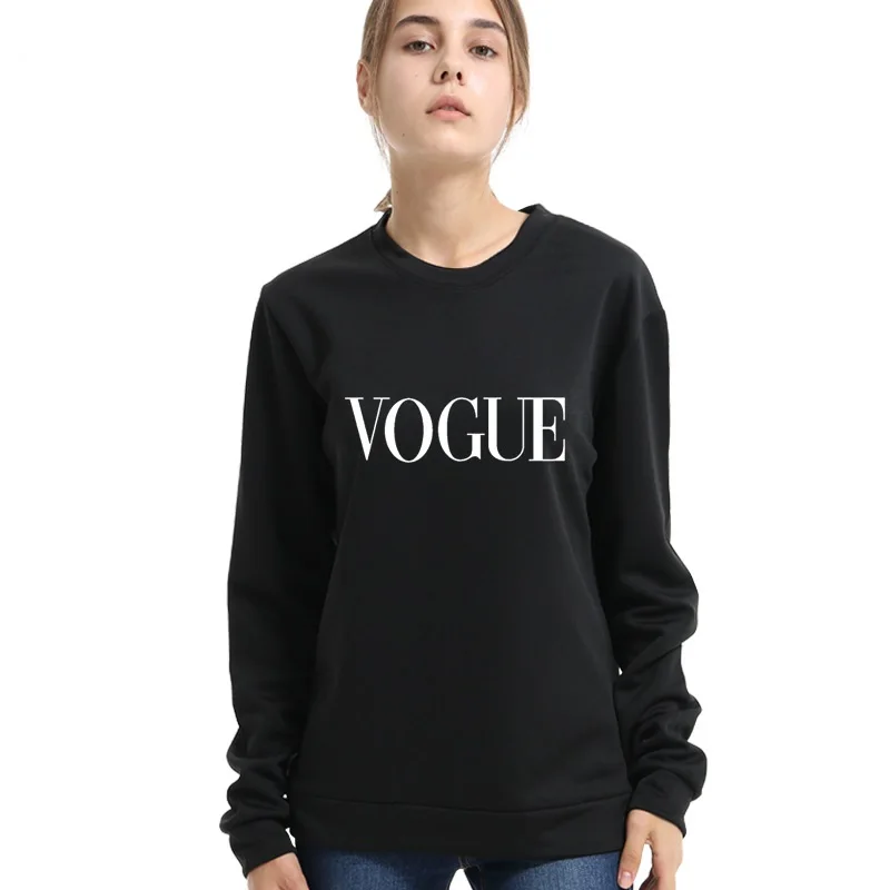  2020 New VOGUE Women Printed Sweatshirt Long Sleeve O Neck Jumper Pullover Tops Autumn Winter Femme