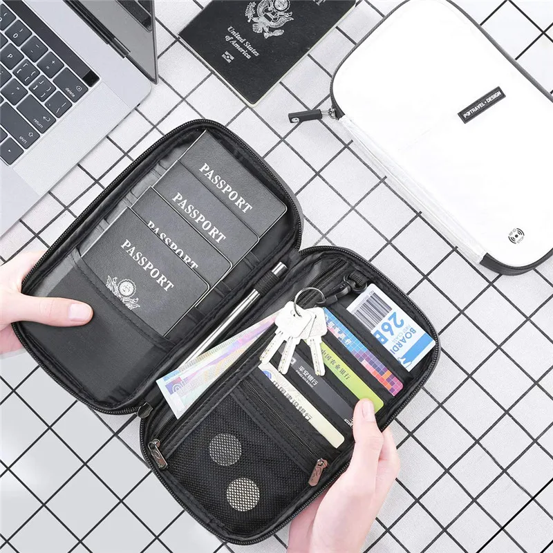 RFID Travel Passport Wallet Multi-Function Waterproof Family Passport Holder Trip Document Organizer Credit Card Package Purse RFID Travel Passport Wallet Multi-Function Waterproof Family Passport Holder Trip Document Organizer Credit Card Package Purse