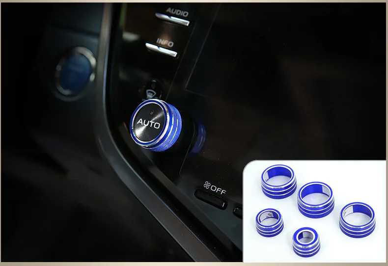 5 шт./компл. Автомобиль AC Ручка кольцо крышки люка в навигации музыки и Кондиционера Переключатель кольцо с пуговицами Крышка для Toyota Camry 8th стайлинга автомобилей