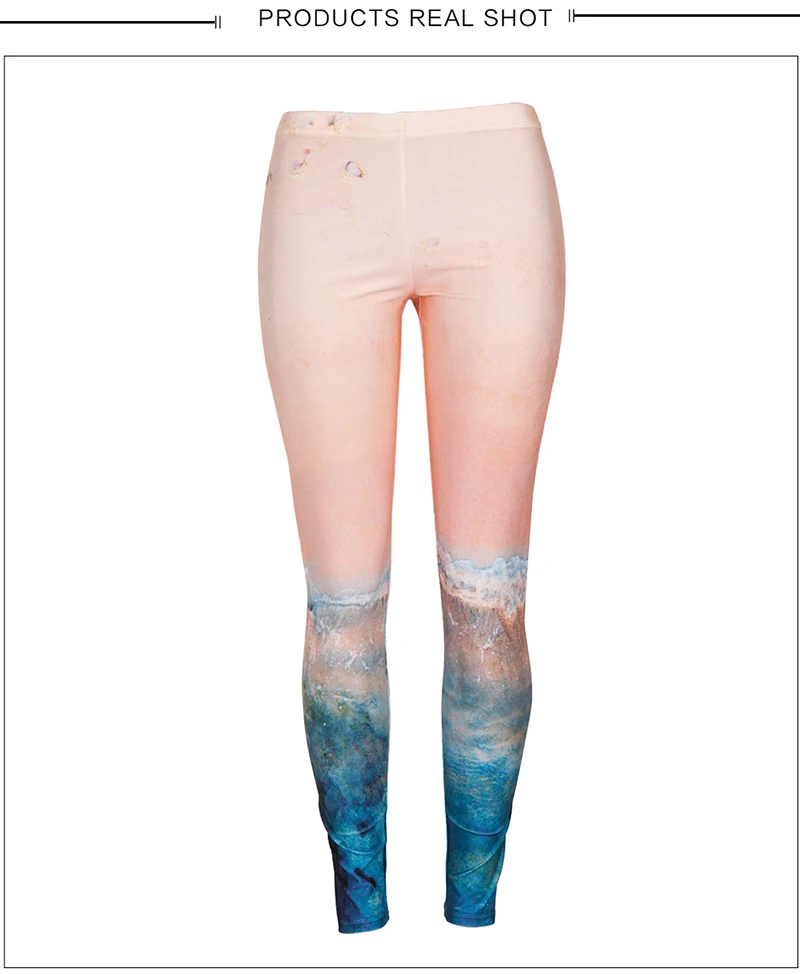 Lixiang женские леггинсы брюки розовый небесно-голубой океан праздник Пляж эластичные джинсы с открытой щиколоткой