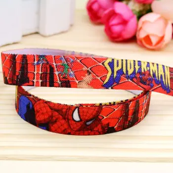 

5/8'' Free shipping Fold Elastic FOE spiderman printed headband headwear hairband diy decoration wholesale OEM H4829
