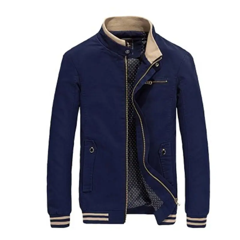 Zozowang Brand New Autumn Men Casual Jacket Coat Mens Fashion Washed 100% Cotton Brand-Clothing Jackets Male Coats Zipper Sales