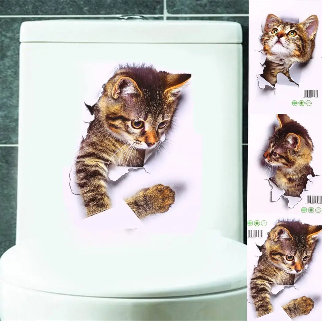 

Removable Cat Pattern 3D Stickers Lovely Home As Picture Decoration Stickers