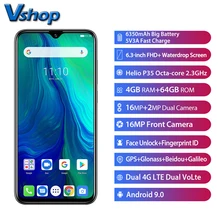 Ulefone power 6 4G мобильный телефон Android 9,0 4 Гб ОЗУ 64 Гб ПЗУ Helio P35 восьмиядерный смартфон 1080P FHD NFC мобильный телефон