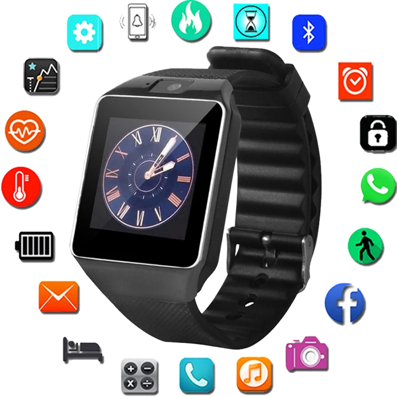 DZ09 Смарт часы Цифровые мужские для Apple iPhone samsung Android мобильный телефон Bluetooth SIM TF