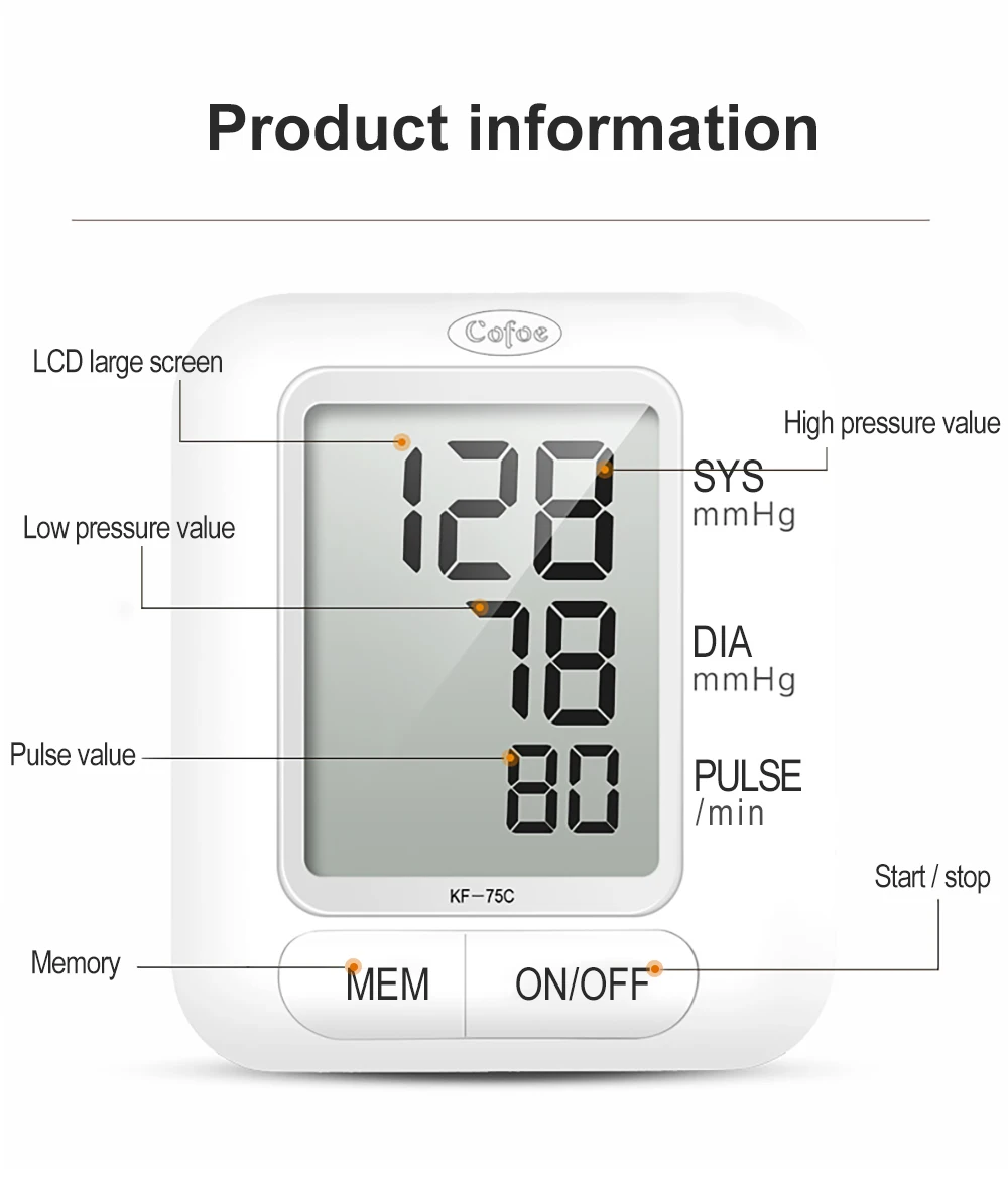 Cofoe измеритель артериального давления на запястье цифровой автоматический измеритель артериального давления медицинское оборудование портативный Сфигмоманометр тонометр