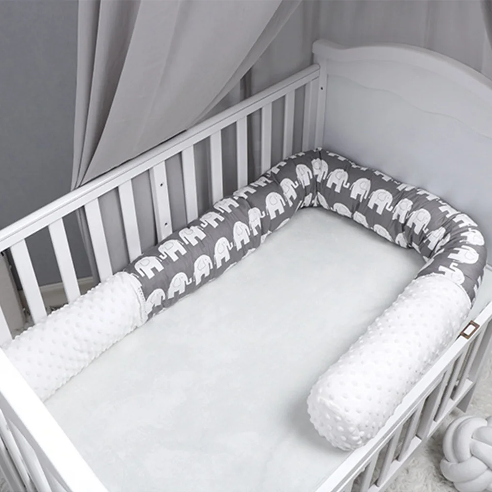 

Elephant Print Crib Bed Bed Circumference 2 m Children Bed Cradle Crib Bumper Creative Baby Plush Crib Liner Cartoon Animal Pill