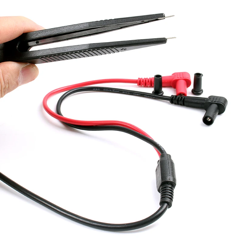 1 pair Test Clip Probe Tweezers for Resistor Multimeter Capacitor Tester Lead ProbeSMD Inductor Wire Pen Cable (4)
