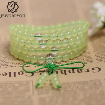 

6mm Light Grape Chalcedony 108 Buddha Bracelet Ladies Charms For Bracelet Women Crystal Bracelets & Bangles