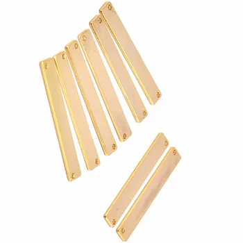 

... 3pcs.. Gold Plated raw Brass .Bar, Stamping Blanks ..sz(6x44x0.80mm) B0191
