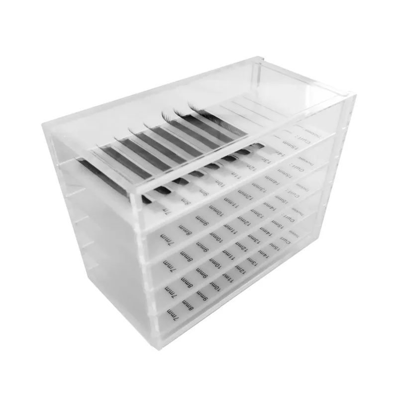 

BEAUTY7 5 Layers Acrylic Lashes Plate Lash Organizer Box Holder Makeup False Eyelashes Storage Box Eyelashes Extension Organizer