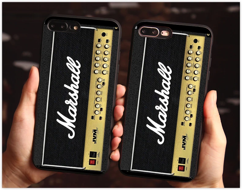 

luxury Marshall amp Case For iphone X 7 XS XR XSMA 11 11Pro Black case For Samsung S9 S10 Orange color amp amplifier Case Cover