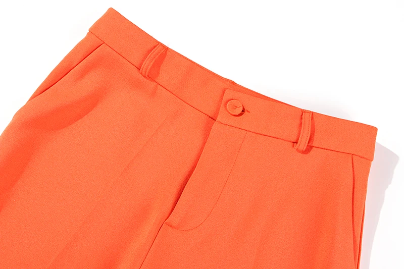 Костюм женский модный двубортный профессиональный костюм комбинезон оранжевый костюм куртка широкие брюки костюм из двух предметов