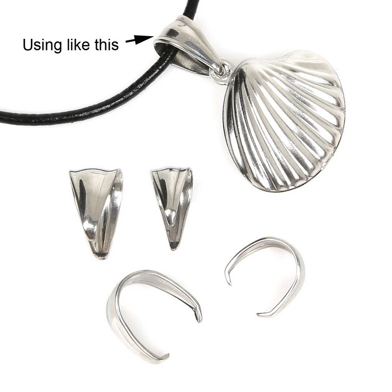 Dailymall 5pcs Sterling Silver Clasp Pinch Clip Bail Pendant Connector Jewelry Making Multi Small 