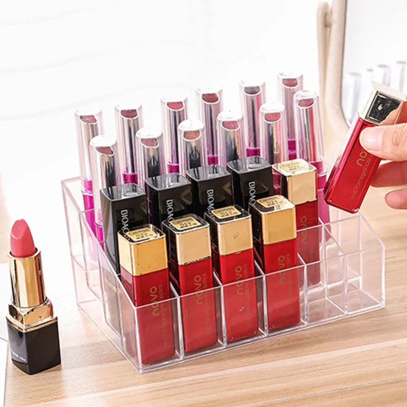 1 шт. пластиковый органайзер для губной помады макияж 24 подставки прозрачная