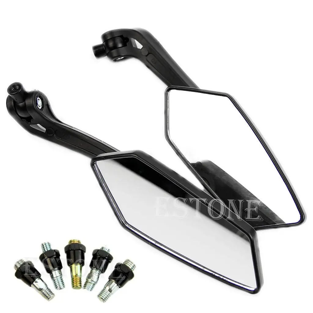 

Black Universal Scooter Rearview Mirrors Pair Moped ATV Motorcycle Backup Mirror