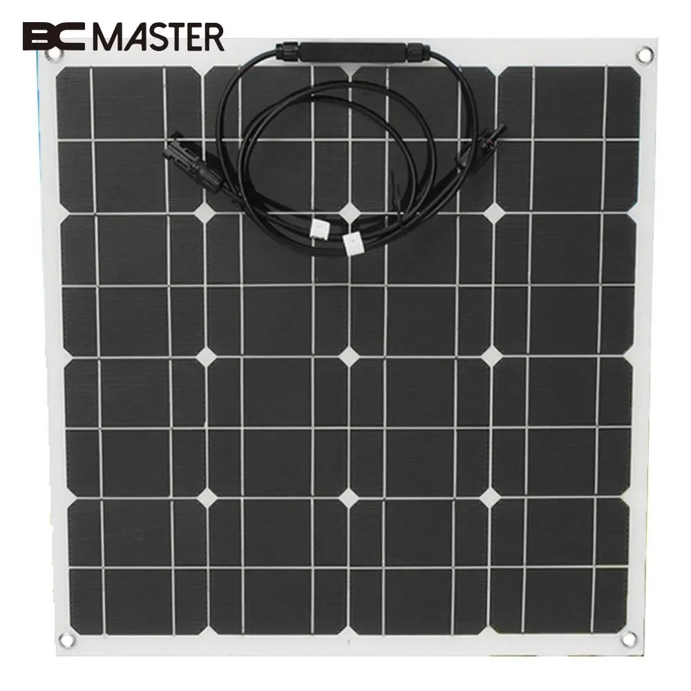 BCMaster высокое качество эффективность 12 в 50 Вт Sunpower мягкие полу гибкие солнечные