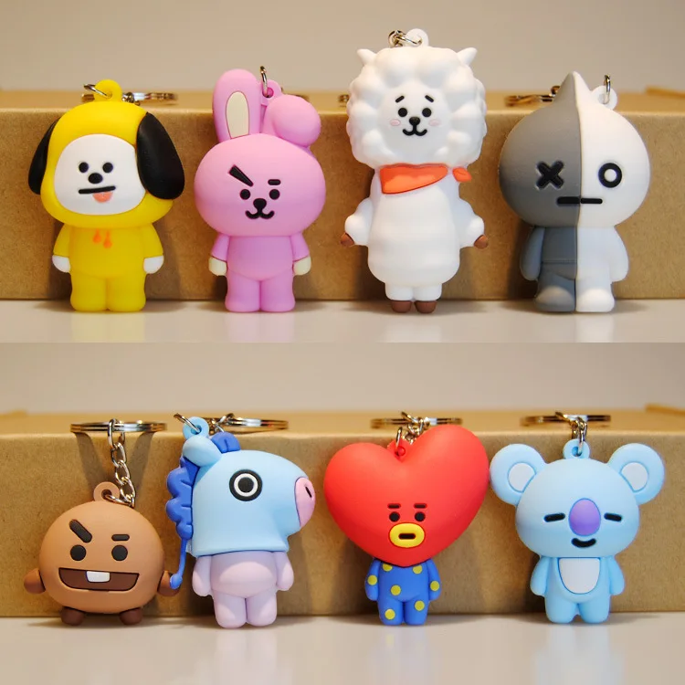 

Bt21 Vapp Key Chain Pvc Doll TATA VAN COOKY CHIMMY SHOOKY KOYA RJ MANG Keychian Toy BTS Kpop Home Bangtan Boys Action Figures