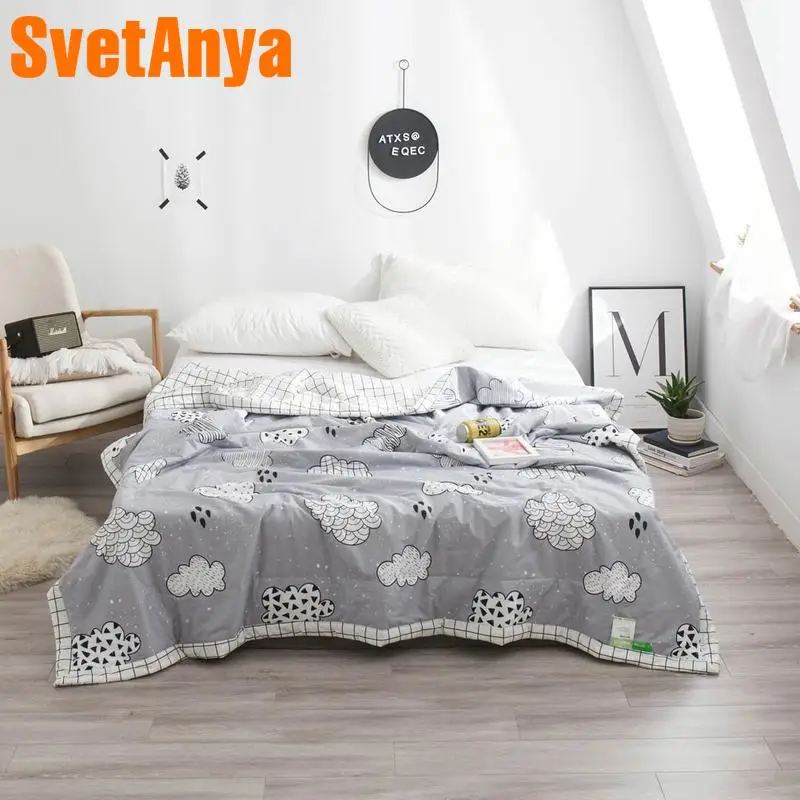 

Svetanya gray thin Quilt Cotton Throws Blanket
