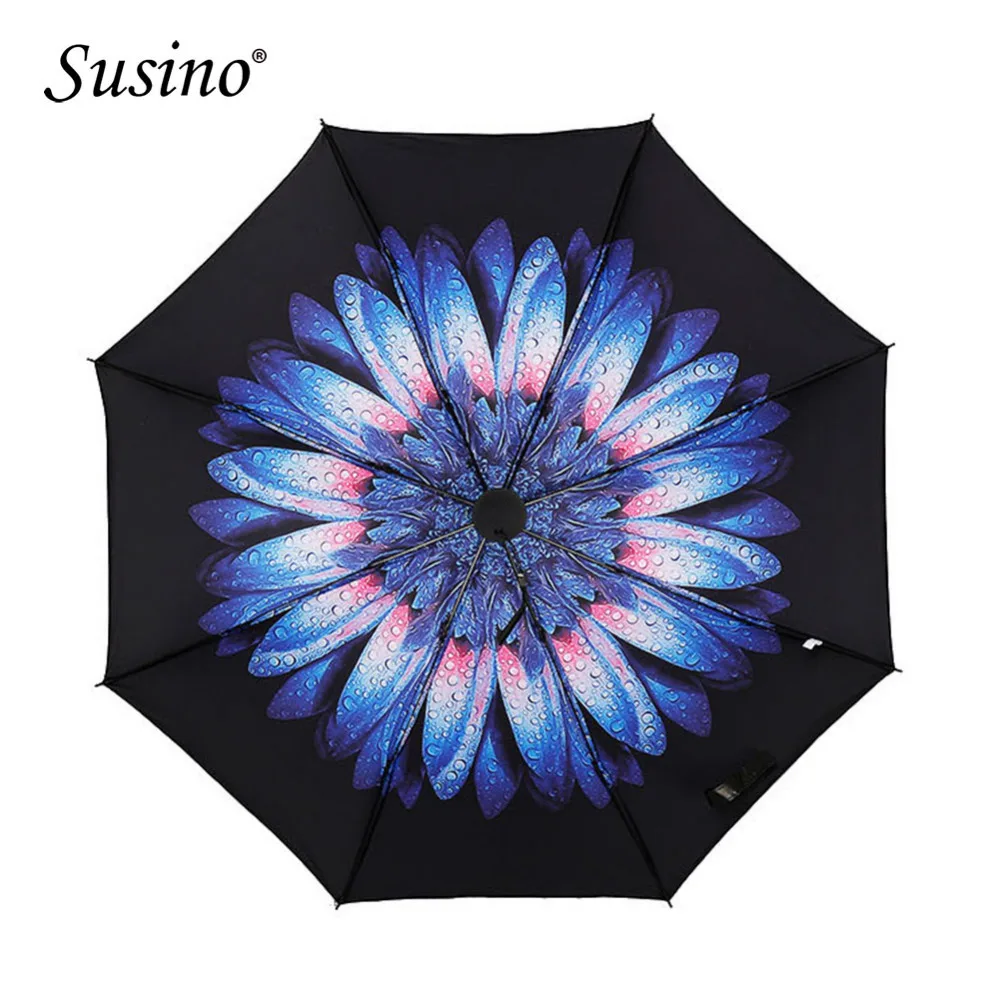 Susino Umbrella Black Coating UV Protection Sun Adult Women Umbrella 3
