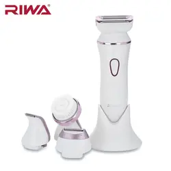 RIWA РФ-1202 IPX7 4 в 1 Электрический эпилятор Водонепроницаемый электрическая щетка для чистки лица Леди бритвы