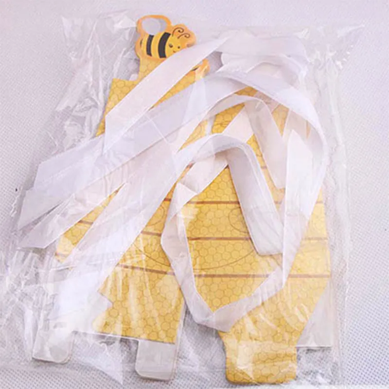 50 шт. европейский желтый пчела стиль сувениры Сладкий подарок коробка с белые ленты Baby Shower Свадьба День рождения поставки