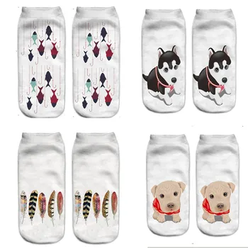 

Animal Expression Puppy 3d Digital Print Socks Doodle Short Socks