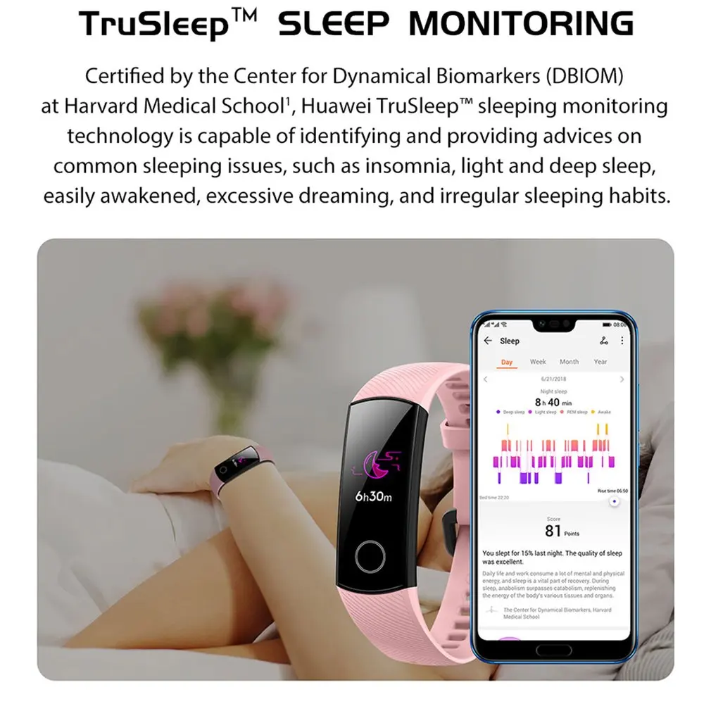 Original Huawei Honor Band 5 Smart Wristband Oximeter Magic Color Touch Screen Swim Stroke Detect Heart Rate Sleep Nap Smartband