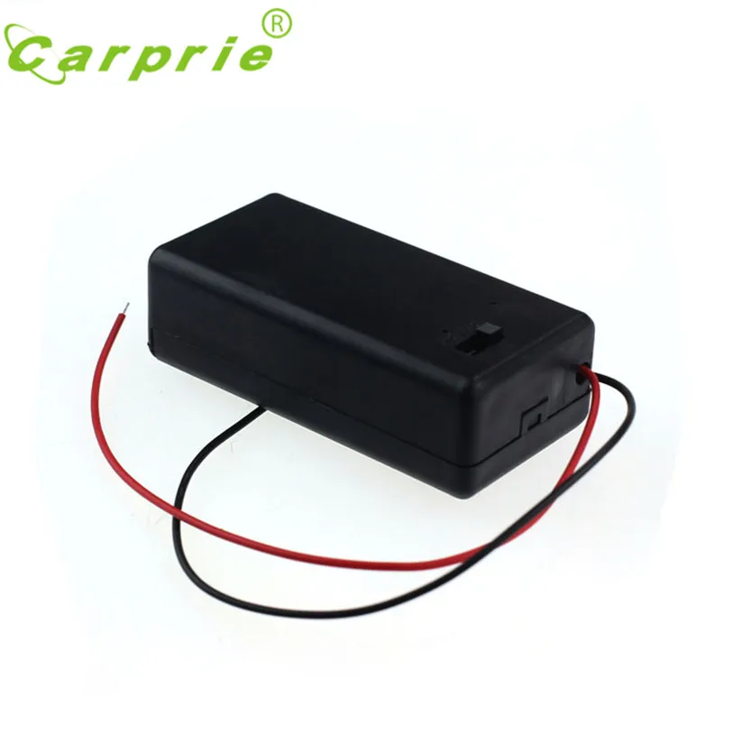 HL Hot 1pcs 9V Battery Storage Case Plastic Box Holder With Leads ON/OFF Switch DEC22