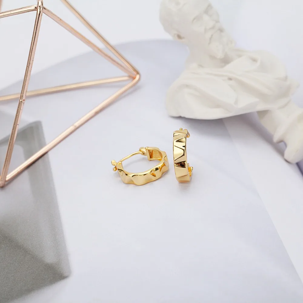 SHANICE подлинные 925 пробы серебряные серьги-кольца круг цвет золотой серьги маленькие круглые волнистые дизайнерские женские антиаллергенные