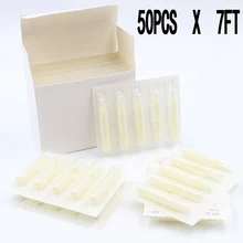 50 шт одноразовые татуировки Советы Белый Цвет 7 футов плоские Советы Предварительно стерилизованные для 7M1 7M2 7RM 7F иглы татуировки