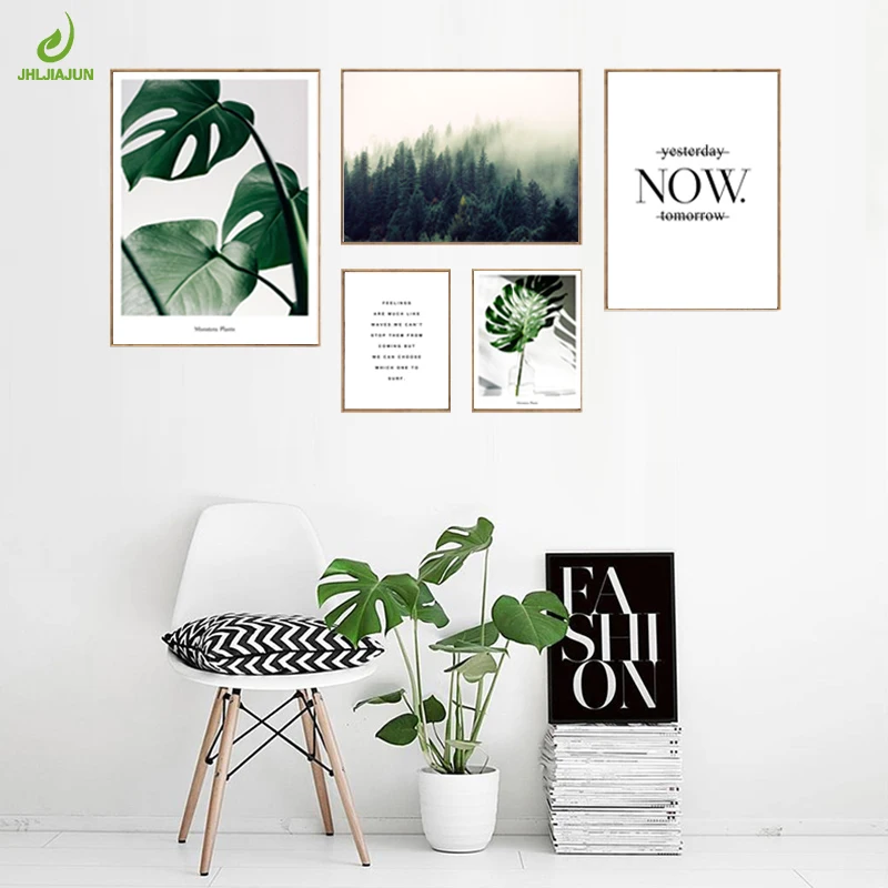 

JHLJIAJUN Canvas Painting Foggy Forest Simple Wall Art Quote Print And Poster Modern Minimalis For Study Living Room Home Decor