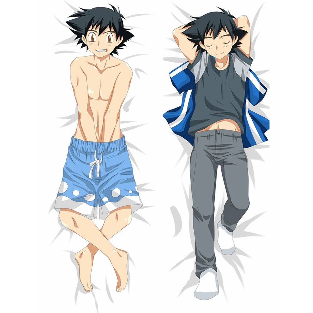 

AnimeJK Pocket Monsters Pokemon Ash Ketchum Dakimakura Body Pillow Cover Case Slip Game Cartoon Boy Hug Hugging Pillowcase