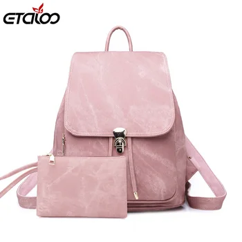 Women Backpack Large School Bags For Teenage Girls Shoulder Bag Vintage PU Leather Backpacks Waterproof Casual Solid Rucksack joypessie brand vintage backpack mochilas travel pu leather backpack women backpacks for teenage girls school bags