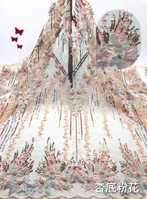 

special Embroidered Tulle Lace Fabric african french net llace fabric best quality JIANXI.C-63108 for bridal dress