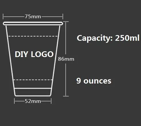 4y4a 500pcs diy logo paper cups advertising cups free design logo