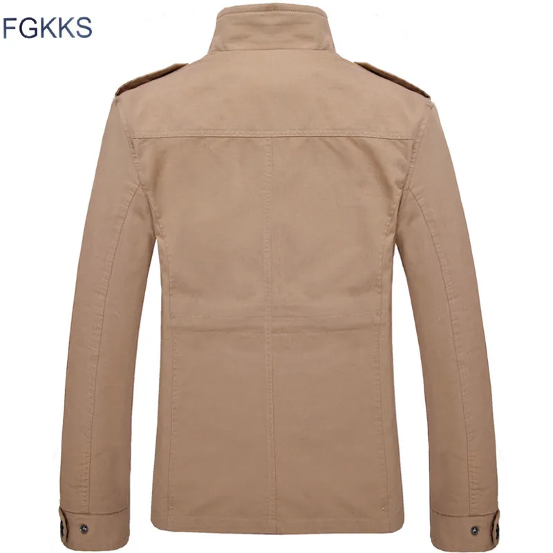 FGKKS, мужская куртка, осеннее пальто, длинный секционный модный Тренч, новинка весны, Брендовое повседневное облегающее пальто, мужские куртки