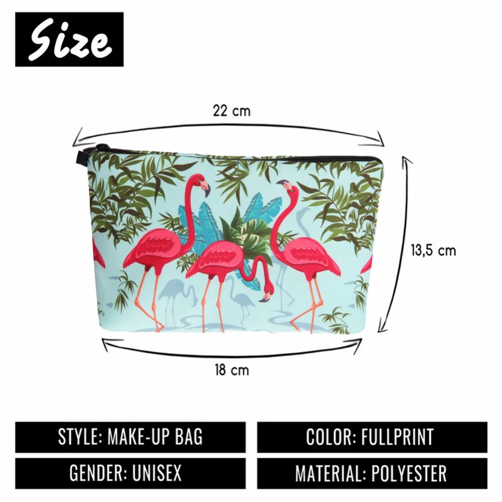 Jom Tokoy 2019 New fashion Cosmetic Bag Fashion Women Brand makeup bag Heat Transfer Printing Flamingos cosmetic organizer bags