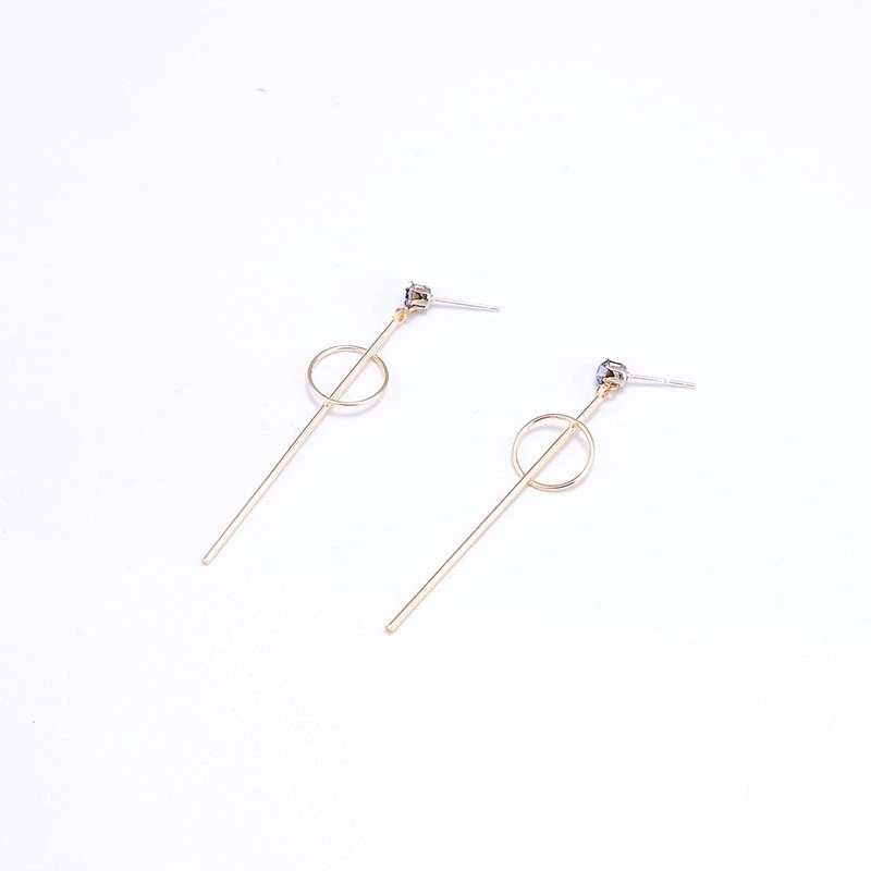New Fashion Circle Dangle Earrings Metal long Pendientes round earring for women Temperament geometric ear jewelry gift (6)