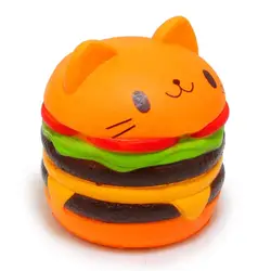 Сжимаемые медленно растущие ароматизированные ПУ кошачья голова модель гамбургера медленно отскок сжимаемые игрушки развивающие игрушки